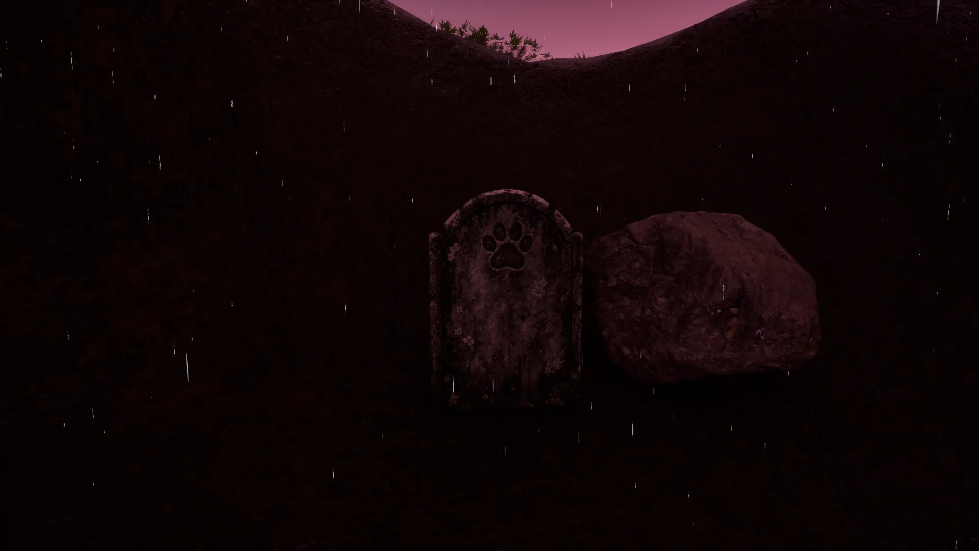 Gravestone with paw icon