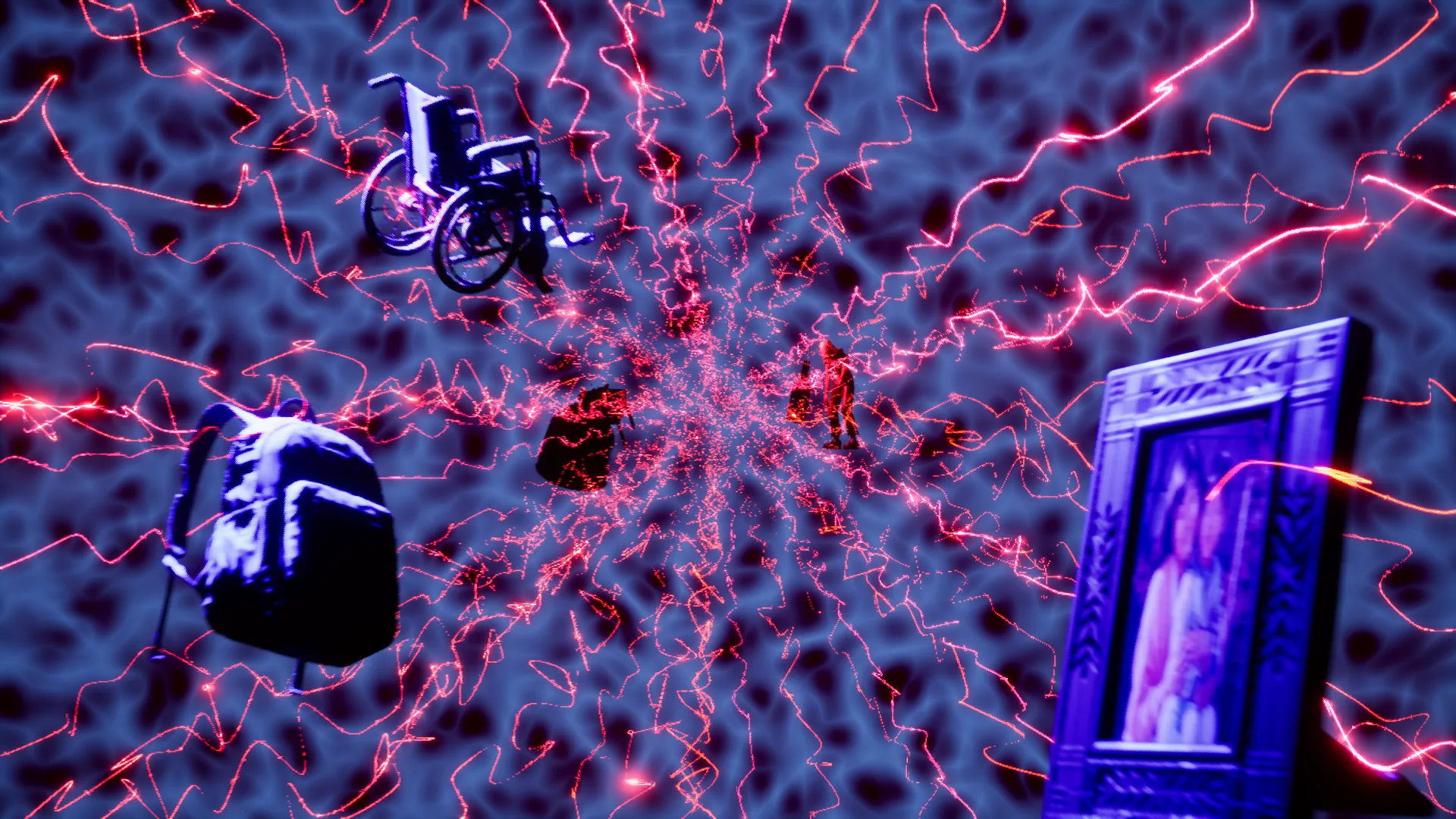 Vivid abstract neural transition with floating memories